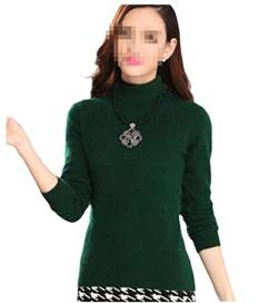 Deepsko Damen-Pullover aus Kaschmir-Fleece, Rollkragenpullover, Dark Gn, S von Deepsko