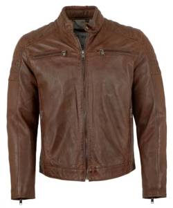 Deercraft - Herren Lederjacke Lammnappa dunkel Cognac Größe 50 von Deercraft