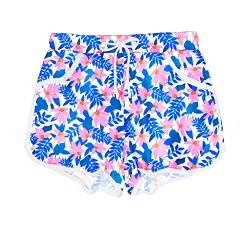 Deerose Mädchen Sommer Boardshorts Quick Dry Swim Bottom Athletic Running Shorts 5-14 Jahre, Weißer Blumenstrauß, 9-10 Jahre von Deerose