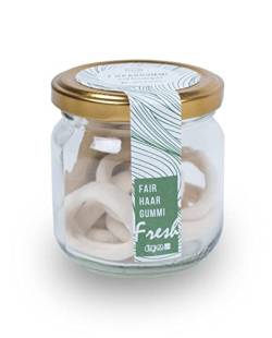 Degree Nachhaltige Haargummis | FAIRHAIR 7er-Glas beige mit Lemongras-Duft | aus Bio-Baumwolle Made in EU von Degree