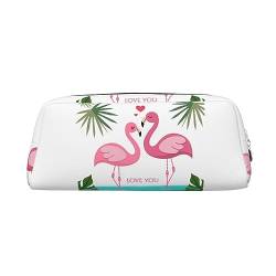 Dehiwi Federmäppchen mit Palmblatt und Flamingos, wasserdicht, niedliches Leder, für Reisen, Kosmetik, Make-up-Tasche, Organizer, Stifthalter für Büro Make-up, silber, Einheitsgröße, Taschen-Organizer von Dehiwi