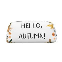 Dehiwi Hello Autumn Federmäppchen, wasserdicht, niedlich, Leder, für Reisen, Kosmetik, Make-up, Organizer, Stifthalter für Büro Make-up, silber, Einheitsgröße, Taschen-Organizer von Dehiwi