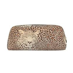 Dehiwi Lustiges Federmäppchen mit Leopardenfell-Motiv, wasserdicht, niedliches Leder, für Reisen, Kosmetik, Make-up-Tasche, Organizer, Stifthalter für Büro Make-up, gold, Einheitsgröße, von Dehiwi