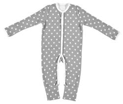 Alvi Pyjama Baby Schlafanzug mit Fuß Set mit Löffel DeinKinderland | Babyschlafanzug | Strampler ab 0 Monate für Mädchen Jungen (Stars Silber, 62) von Dein Kinderland
