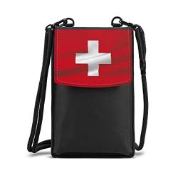 DeinDesign Handytasche zum Umhängen kompatibel mit Xiaomi Redmi Note 11 Crossbody Bag Stoffband Umhängetasche Damen Schweiz Flagge Flaggen von DeinDesign