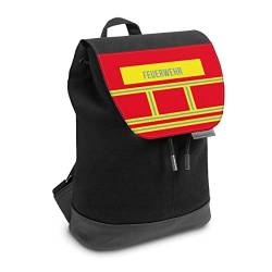 Rucksack mit Lasche 30 cm x 20 cm Daypack für Damen & Herren Tasche mit Design Feuerwehr Feuerwehrmann Lebensretter von DeinDesign