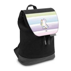 Rucksack mit Lasche 30 cm x 20 cm Daypack für Damen & Herren Tasche mit Design Pummeleinhorn Zebra Pummel & Friends von DeinDesign