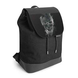 Rucksack mit Lasche 30 cm x 40 cm Daypack für Damen & Herren Tasche mit Motiv Totenkopf Schädel Carbon von DeinDesign