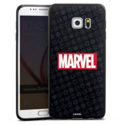 Slim Case extra dünn kompatibel mit Samsung Galaxy S6 Edge Plus Silikon Handyhülle schwarz Hülle Marvel Comic Logo von DeinDesign