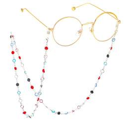 Deinxoz Bunte Perlen Brillenkette Leseglas Riemen Sonnenbrillenhalter Riemen Brillenhalskette Kette Schnur für Frauen von Deinxoz