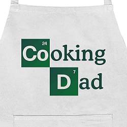 Deitert Grillschürze mit Motiv - Cooking Dad - bedruckte Kochschürze mit Nackenriemen, aufgenähte Tasche, 100% Baumwolle, viele Farben, Geschenk für Männer & Frauen (Weiß) von Deitert