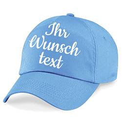 Deitert Kappe, Basecap individuell bestickbar mit Namen oder Wunschtext | über 20 Farben zur Auswahl Himmelblau von Deitert