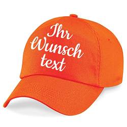 Deitert Kappe, Basecap individuell bestickbar mit Namen oder Wunschtext | über 20 Farben zur Auswahl Orange von Deitert