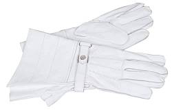 Stulpenhandschuhe aus Leder (weiß) für die Uniform der Fahnenträger, Standartenträger als Paradehandschuh Größen S-XXL 12 (XXL) von Deitert