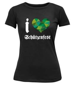 T-Shirt I Love Schützenfest - Damen XL Schwarz von Deitert