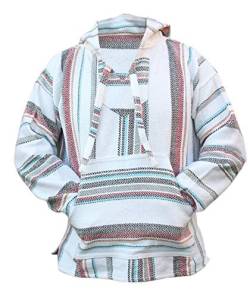 Del Mex Mexikanischer Baja Kapuzenpullover Jerga Surf Poncho Drug Rug - Mehrfarbig - X-Large von Del Mex