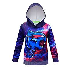 Delanhon Jungen Mädchen Youtuber Gamer Merch Hoodies 3D Cool Hoody Lustig Pullover Sweatshirts Langarm Kapuzenpullover 4-13 Jahre, Stil Nr. 4, 12-13 Jahre von Delanhon