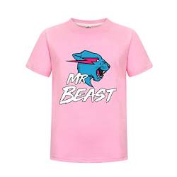 Kinder Jungen berühmte Youtuber Gamer Esprots Logo Lightning Cat Print T-Shirt Mädchen Sommer 100% Baumwolle Top T-Shirts, rosa 1, 11-12 Jahre von Delanhon