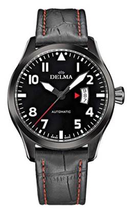 Delma Flieger-/Herrenuhr Automatik, analog, Lederarmband - 407040 von Delma