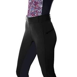 Deloito Reithosen Sportreithose Outdoor-Hose mit hoher Taille Legging Reithose Vollbesatz Frauen Equine Leggings Stretch Frau Reithosen Damenreithose Schwarz S von Deloito