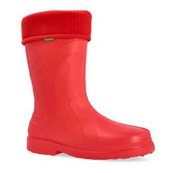 Demar federleichte EVA Gummistiefel gefüttert Regenstiefel LUNA (41/42, rot) von Demar