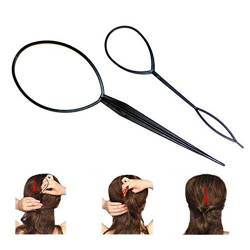 2x Demarkt Disk-Haar Hairstyle Help Hair Haar Tail Twister Kugelkopf Schwarz von Demarkt