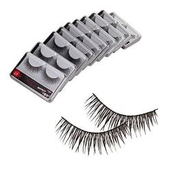 Demarkt 10 Paar Wiederverwendbare bezaubernde Kreuz Fake Falsche Wimpern Kleber Klebstoffe Auge Peitsche Make-up (10 Paar) von Demarkt