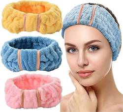 Demarkt 3Pcs Spa Bowknot Haarbänder Coral Fleece Makeup Bow Stirnband Elastic Cosmetic Stirnband von Demarkt