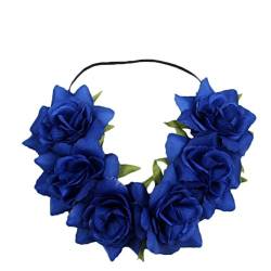 Demarkt Blumenkranz Blumen Stirnband Blumenkrone Blumen Haarkranz Haarband Blume Kopfschmuck (Blau) von Demarkt