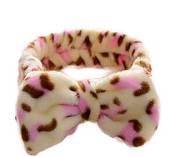 Demarkt Bowknot Haarband Stirnband für Make up Kosmetik Dusche Leopard Rosa von Demarkt