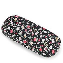 Demarkt Brillenetui Faltbare Glas Tasche Cute Flower Tuch Fresh einfach Gläser Box Blume Print Design schützen Brille Box, baumwolle, blau, 16.5 * 6.5 * 3.5cm Schwarz von Demarkt