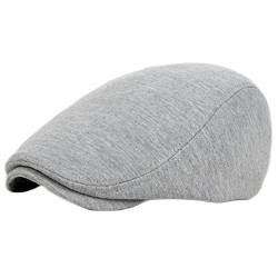 Demarkt Flat Cap Schiebermütze Schirmmütze Schildmmütze Golfermütze Kappe Flatcaps Unisex Hellgrau von Demarkt