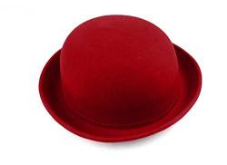 Demarkt Melone 100% Wolle Jazz Tanzen Wolle Bogen Damen Modischer Wintermütze Hut Kappe Mütze Hat (Dunkel Rot) von Demarkt