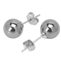 8 mm Ohrstecker, Unisex, Terahertz-Stein, leicht, kleine Kugel-Ohrringe, multifunktional, einfacher Stil, 1 Paar für Weihnachtsfeiern Körperpflege von Demeras