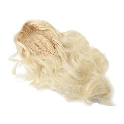 Damen-Perücke, Langes Lockiges Haar, Blond, Flauschig, Hitzebeständig, Synthetische Perücke, Lange Gewellte Perücke, Bequem für den Alltag von Demeras