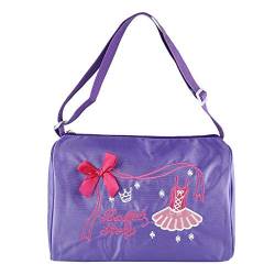 Demeras Kinder Balletttasche, personalisierte Ballett bestickte Tasche für Tanzschuhe und Ballettkleid Ballett Umhängetasche Pink/Lila(Lila) von Demeras