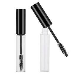 Nachfüllbarer Mascara-Behälter, leere Mascara-Tube, sicher und ungiftig, leere Mascara-Flasche, kleine und leichte Mascara-Tube für Reisen für Rizinusöl(10ml schwarze Kappe) von Demeras