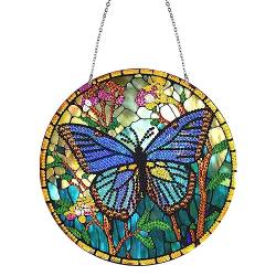 5D DIY Diamond Painting Girlande Kranz Diamant Malrei Blumenkorb Anhänger Kits mit Kette Mosaik Handwerk Strass Zeichnung Tür Deko Weihnachtsdeko Geschenke (S) von Demiawaking