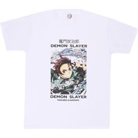 Demon Slayer - Anime T-Shirt - Whirlpool - XL bis XXL - für Männer - Größe XL - weiß  - Lizenzierter Fanartikel von Demon Slayer