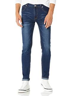 Demon&Hunter 808 Serie Herren Dünn Schlank Jeanshose Jeans, Dh8058 X Fashion Navy X Normal , 30W / 32L von Demon&Hunter