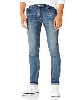 Demon&Hunter 808 Serie Herren Jeans Hose Skinny Fit Jeans Herren Stretch Jeans Blau DH8028(33) von Demon&Hunter