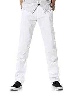 Demon&Hunter900X Klassisch-Fit Serie Herren Chinos, Weiß Dh9011 X Weiß, 36W / 32L von Demon&Hunter