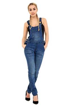 Damen Latzhose, Übergröße, Denim, lange Länge, Latzhose, Overall, Größe 46-48-50, Mittlere Wäsche, 18 Plus von Denim Desire