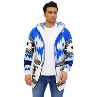 Denim Distriqt Strickjacke Herren Kapuzenstrickjacke mit modischem Norweger-Muster Blau M von Denim Distriqt