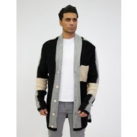 Denim Distriqt Strickjacke Herren Oversized Strickjacke im Patchwork Look von Denim Distriqt