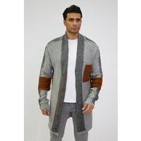 Denim Distriqt Strickjacke Herren Oversized Strickjacke im Patchwork Look von Denim Distriqt