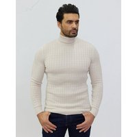 Denim Distriqt Strickpullover Rollkragen Pullover mit feinem Zopfmuster von Denim Distriqt