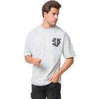 Denim House T-Shirt Oversizd Fit T-Shirt mit besonderem Druck Loose Fit Grau E698 L von Denim House