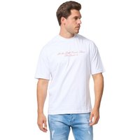 Denim House T-Shirt Oversizd Fit T-Shirt mit besonderem Druck Loose Fit Weiß E1075 L von Denim House