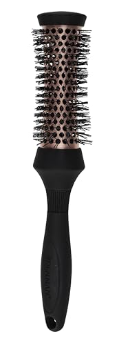 Denman (Small) Thermo Ceramic Hourglass Hot Curl Brush - Hair Curling Brush for Blow-Drying, Straightening, Defined Curls, Volume & Root-Lift - Rose Gold & Black von Denman